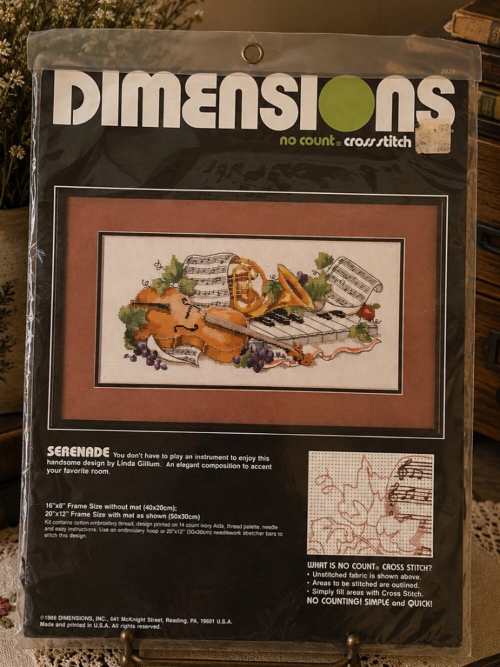 Vintage 1989 Dimensions Serenade No Count Cross Stitch Kit Linda Gillum NOS Seal